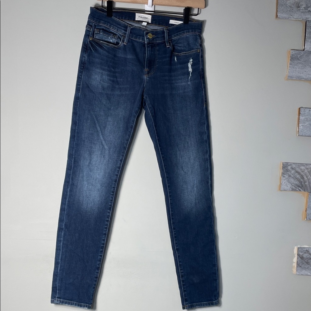 Frame Denim Dark Blue Straight Leg Jeans